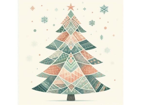 A Modern Minimalist Geometric Christmas Illustrations Review