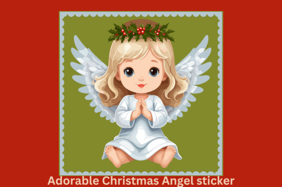 Adorable Christmas Angel Vector Sticker: Illustrations Review