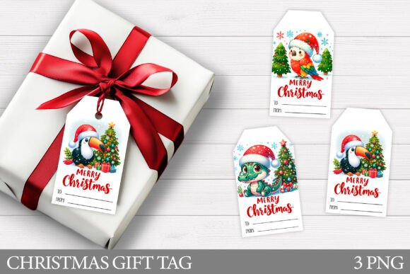 Christmas Animals Gift Tag Printable & Illustrations