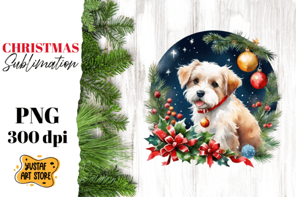 Christmas Dog Sublimation Design: Illustrations for Sellers