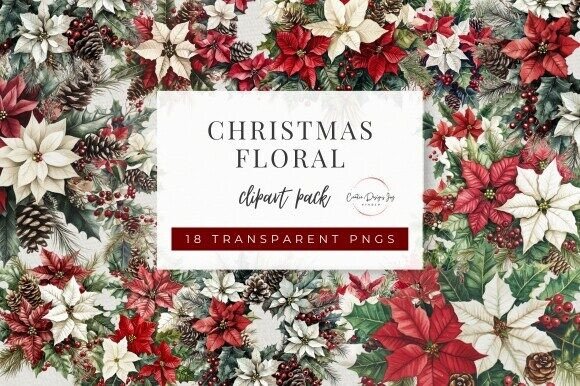 Christmas Floral Clipart: Illustrations for Sellers