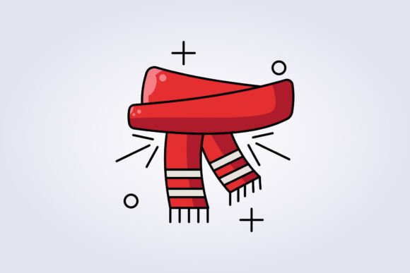 Christmas Scarf Icon: Festive Illustrations