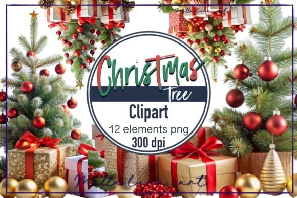 Christmas Tree Gift New Year Snow PNG for Illustrations