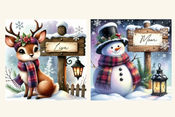 Custom Christmas Cards Printables & Illustrations