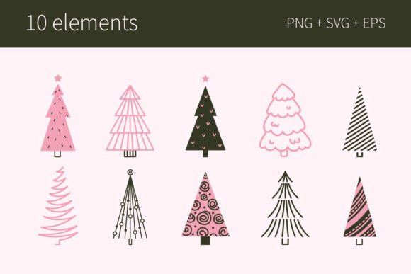 Cute Abstract Christmas Trees: Illustrations Review