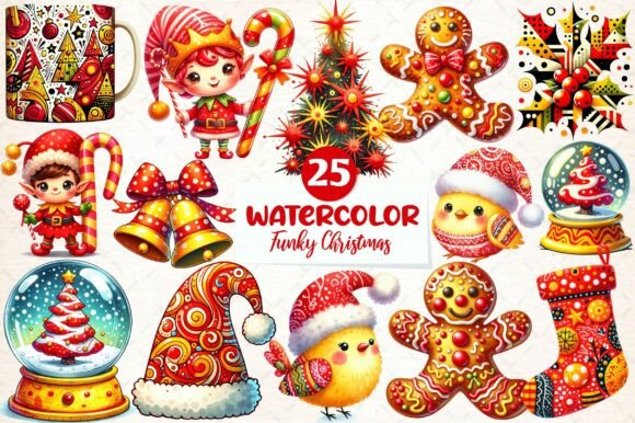 Cute Funky Christmas Clipart Bundle Review