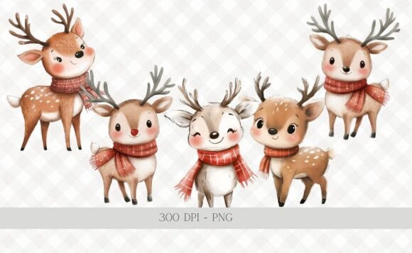 Cute Winter Christmas Reindeer Clipart: A Designer’s Review