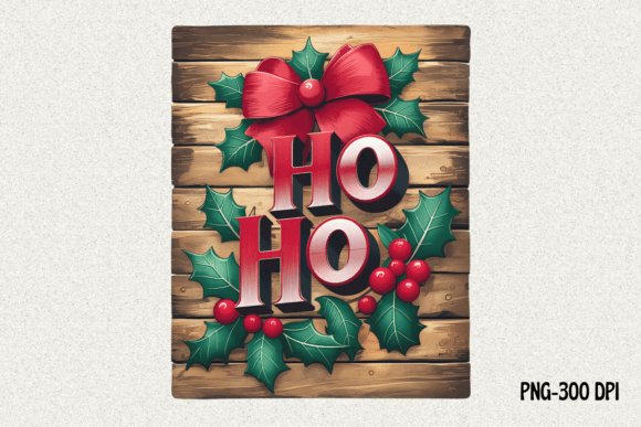 Ho Ho Rustic Festive PNG Illustrations