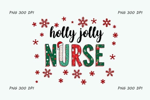 Holly Jolly Nurse PNG: Festive Illustrations
