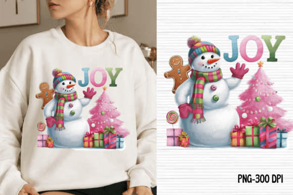 Joy. Retro Pink Christmas Illustrations