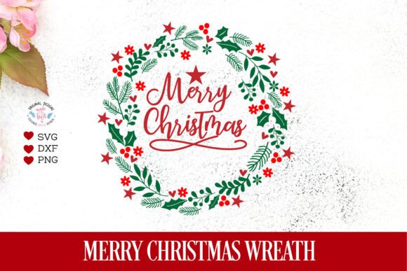 Merry Christmas Wreath Illustrations Review