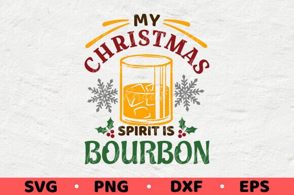 My Christmas Spirit is Bourbon Holiday Illustrations