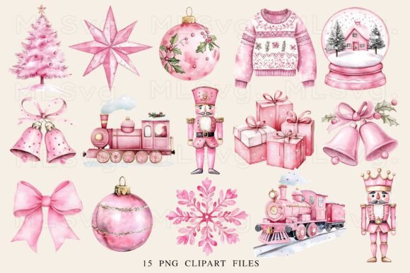 Pink Christmas Clipart PNG Bundle: A Designer’s Review