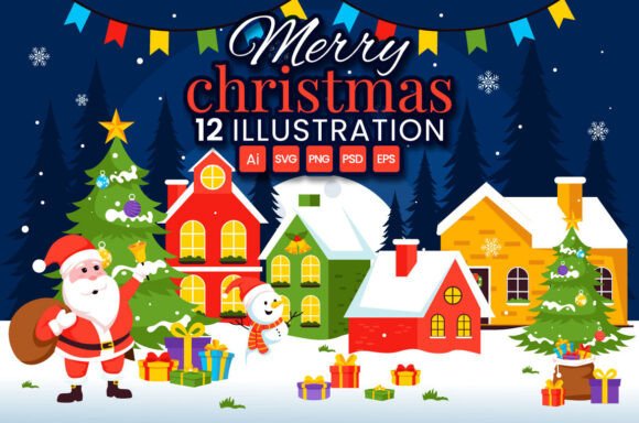 Review: 12 Merry Christmas Illustrations
