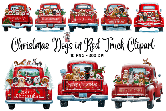 Review: Christmas Dogs in Red Truck Illustrations