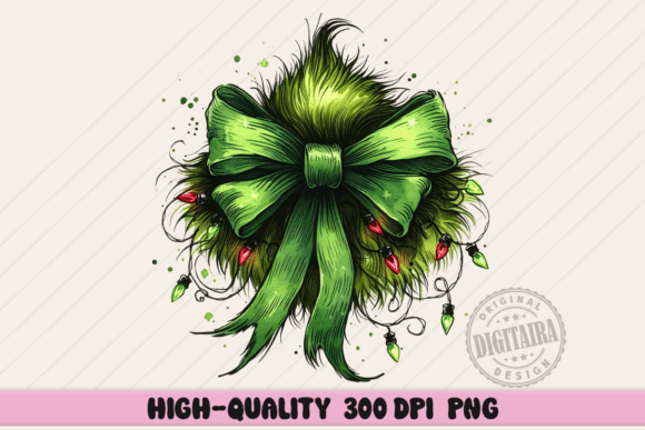 Review: Christmas Green Fur Coquette Bow Illustrations