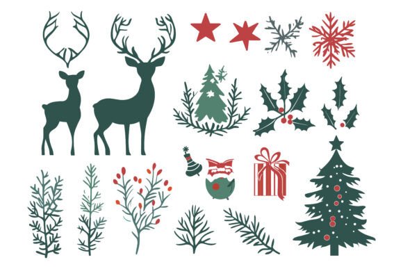 Reviewing Christmas Elements Vector Decorative for Stitching