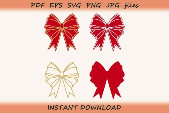 Simple Christmas Bow Silhouette: Illustrations Review
