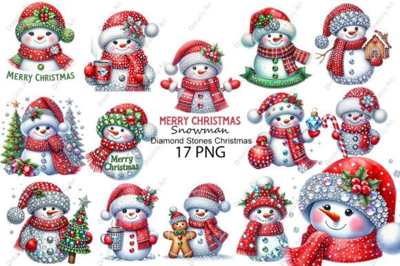 Snowman Diamond Stones Christmas Clipart Review